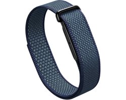 Stravo Nylon Sportbandje met Klittenband – Geschikt voor Fitbit Air – Verstelbaar, Lichtgewicht & Ademend Geweven Horlogebandje – Donkerblauw