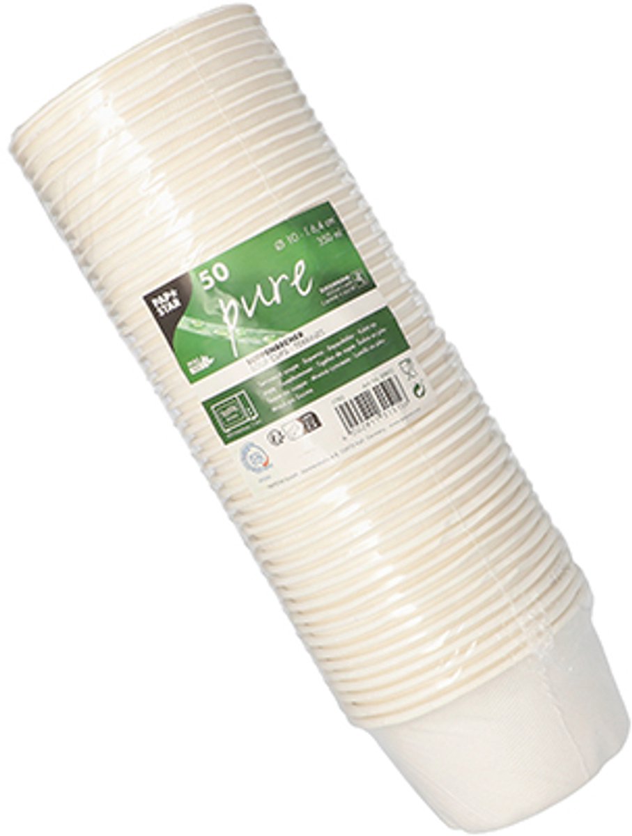 10x 50 Soepkommen van suikerriet pure 350 ml Ø 10 cm · 64 cm wit