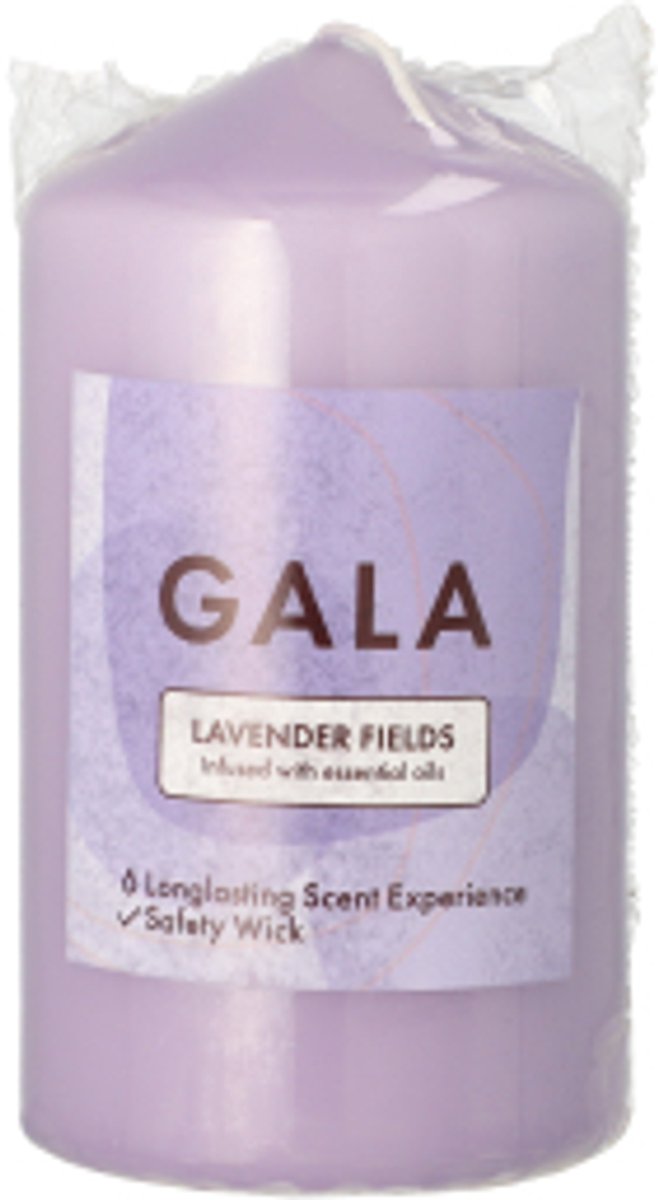 6x GALA Geurstompkaarsen Ø 58 mm · 110 mm violet - Lavender Fields