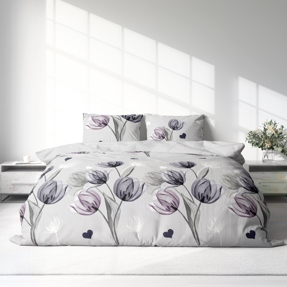 Dekbedovertrek 100% Katoen Premium - 240 x 220cm (Lits-jumeaux) - Bloom 26