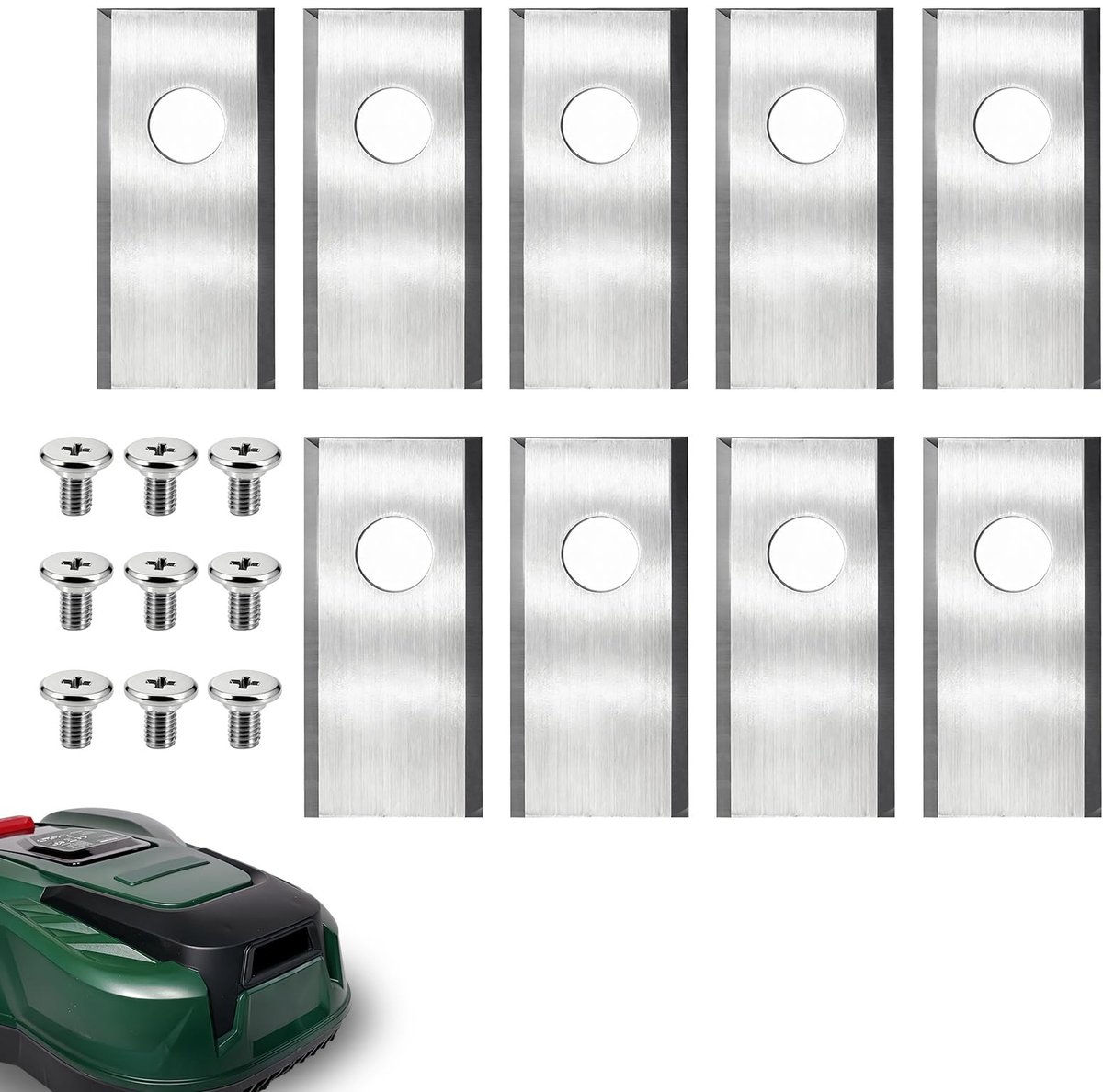 Omgoods - Set van 9 RVS Vervangbladen voor Robotmaaiers