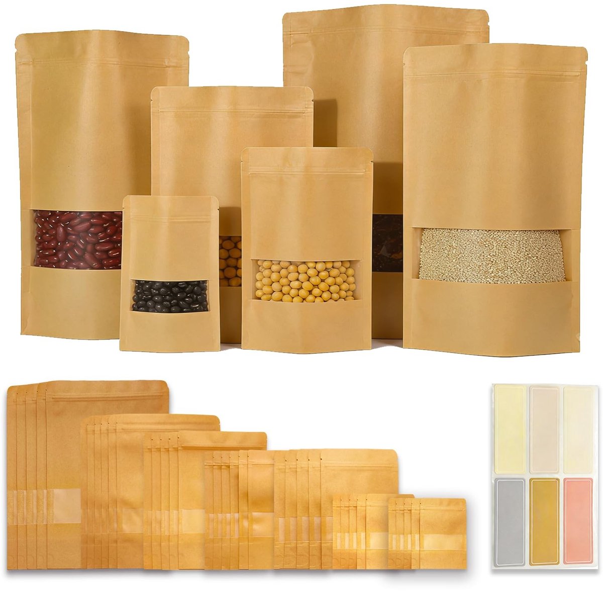 Omgoods - Kraftpapier Zakjes, Bruin, 18 x 26 cm, 40 Stuks