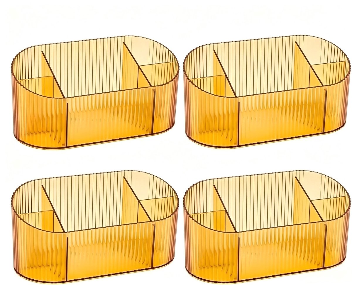 Omgoods - 4 Stuks Acryl Make-up Organizer - Vintage Kwasthouder met Grote Capaciteit