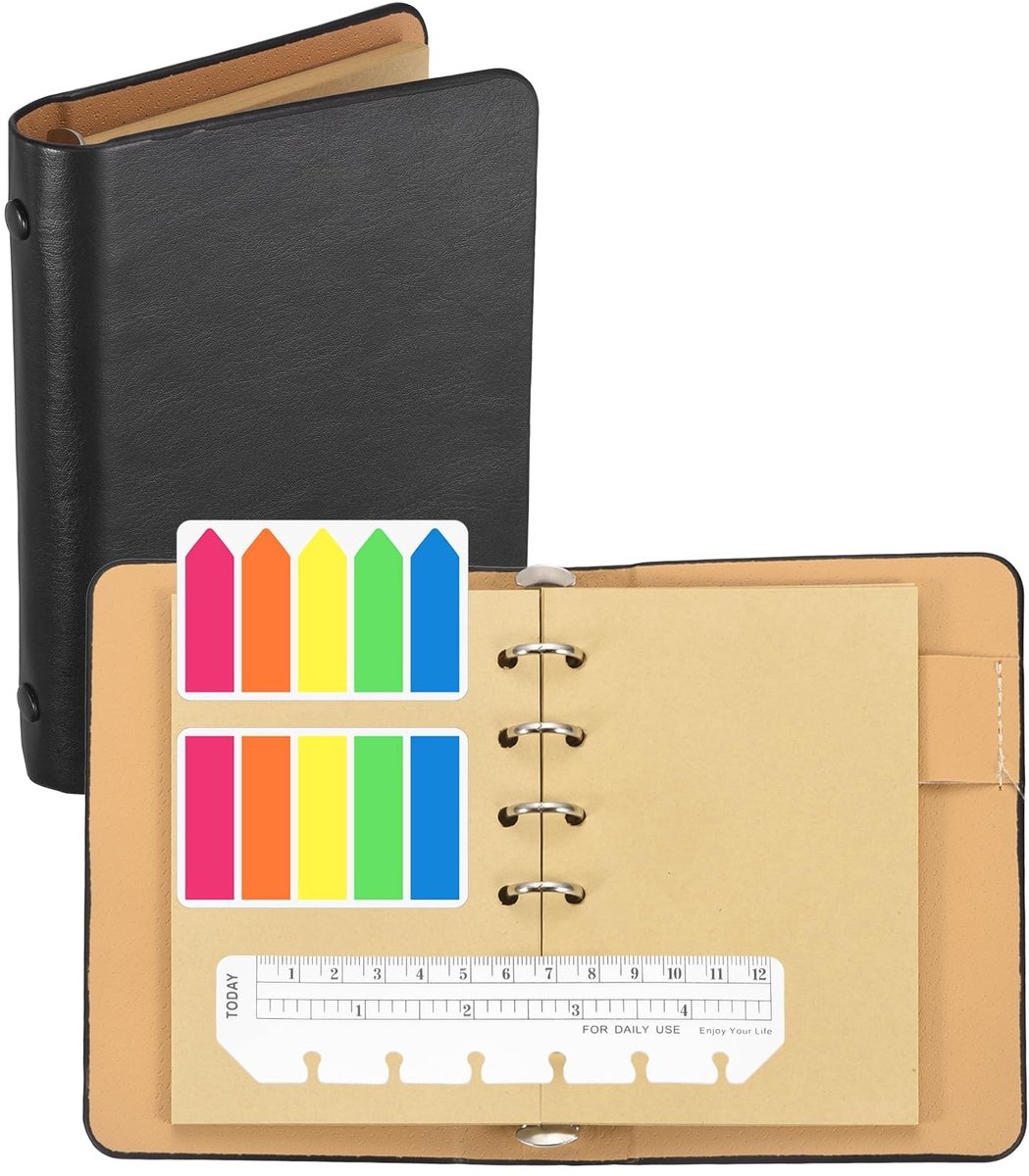 Omgoods - Lederen Notebook met Kraft Pagina's en Index Tabs