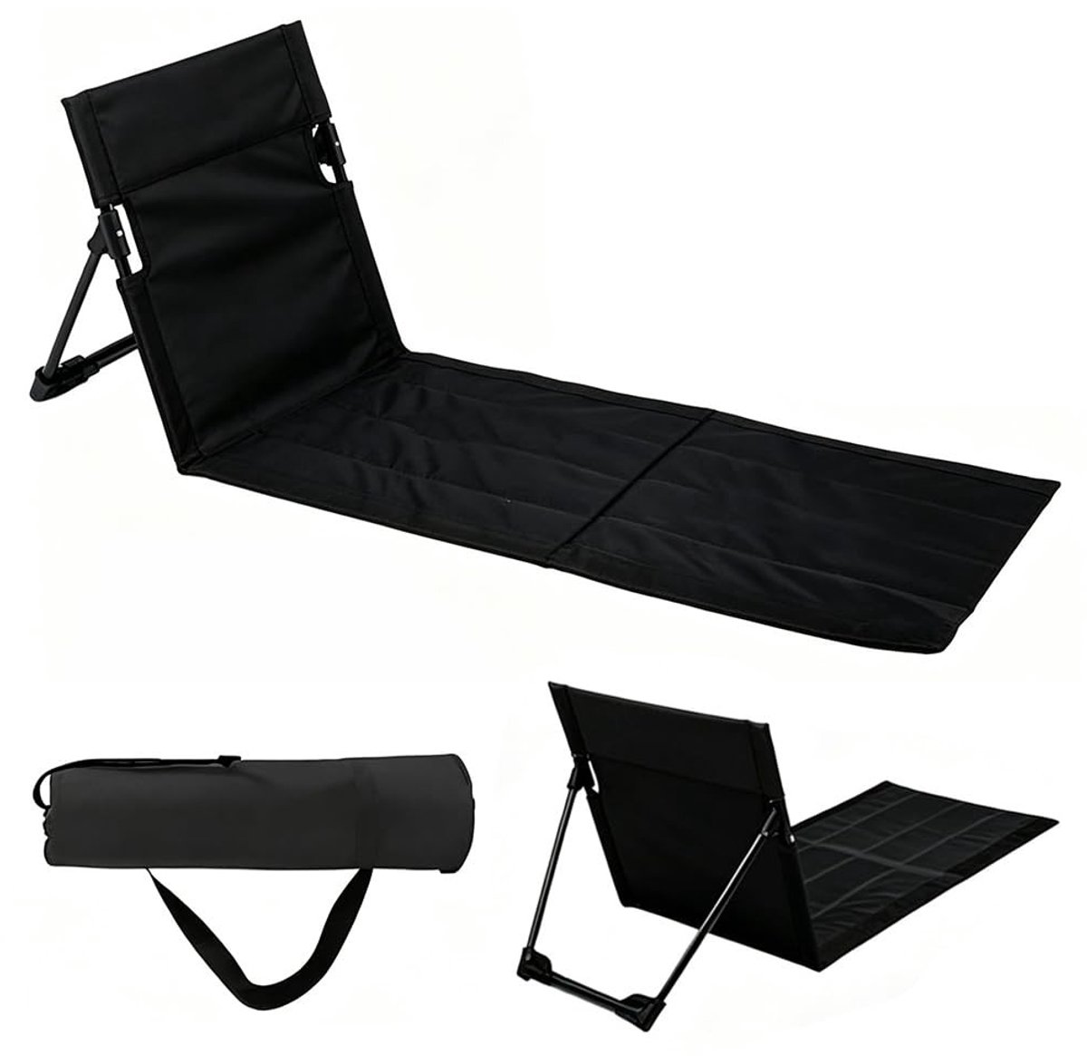 Omgoods - Opvouwbare Strandmat met Rugleuning - Ideaal voor Camping en Buitenactiviteiten