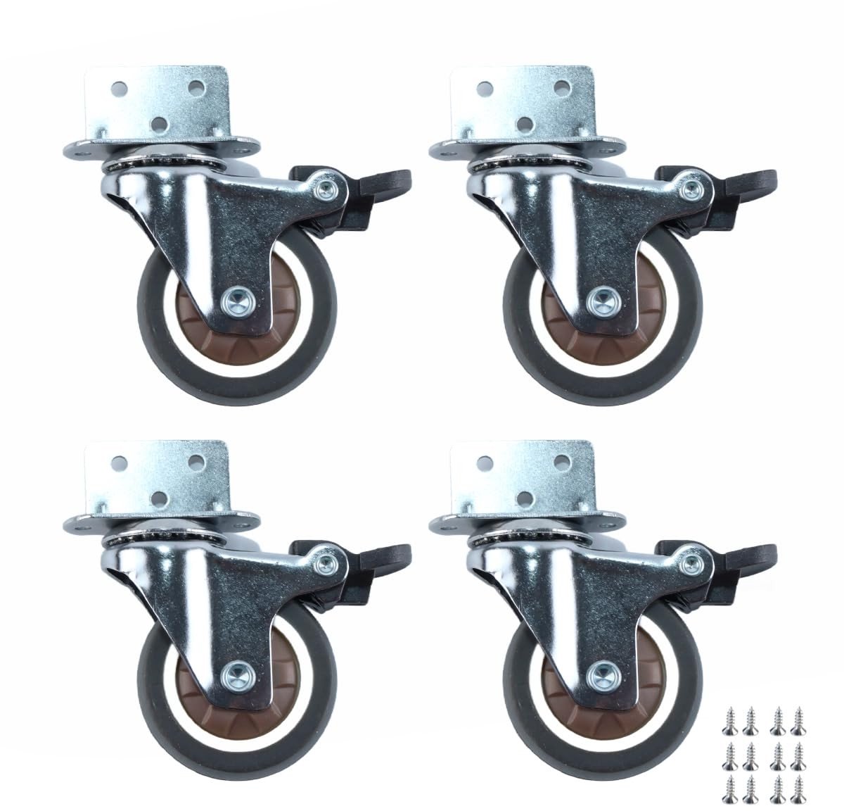 Omgoods - Set van 4 Heavy Duty Casters met Remmen