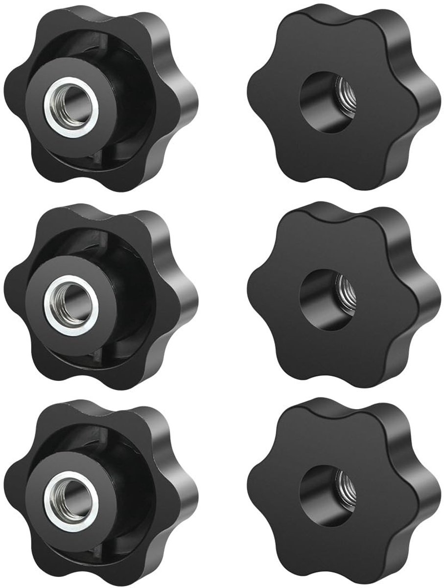 Set van 6 M10 Knopmoeren met 50mm Buiten Diameter voor Machines, Gereedschap en Meubels