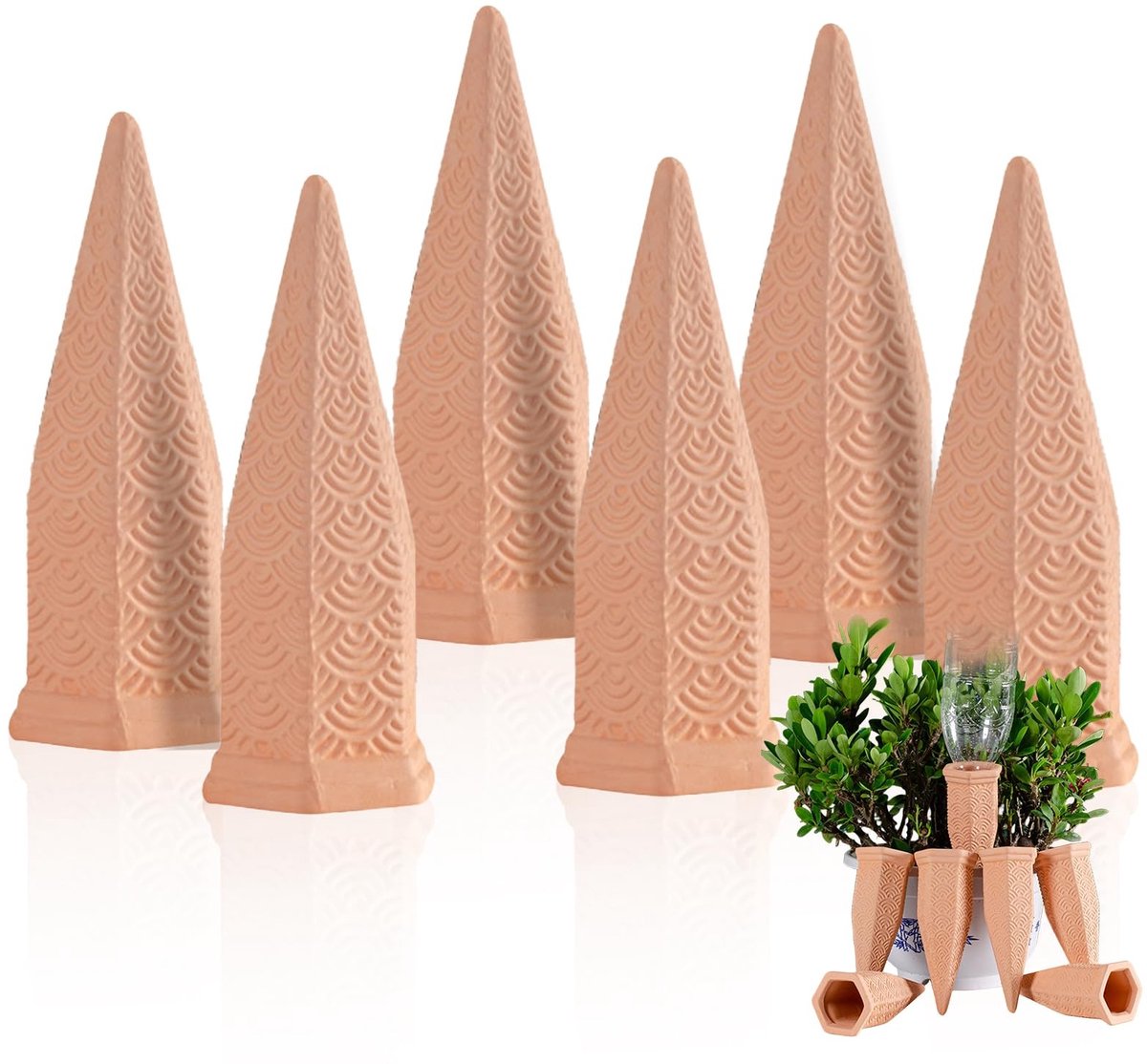 Omgoods - Terracotta Plantenbewateringsapparaten voor Zelfbewatering van Planten