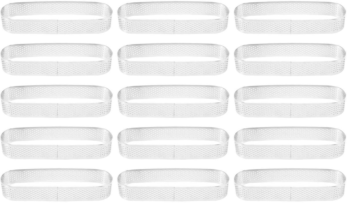 Omgoods - 15 Stuks Geperforeerde Tarteletvormen - Ronde Taartvormen van Roestvrij Staal