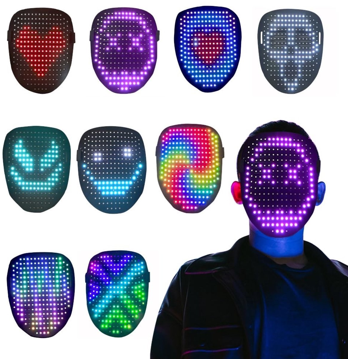 Omgoods - Led-masker met Gebarenherkenning voor Cosplay en Feest