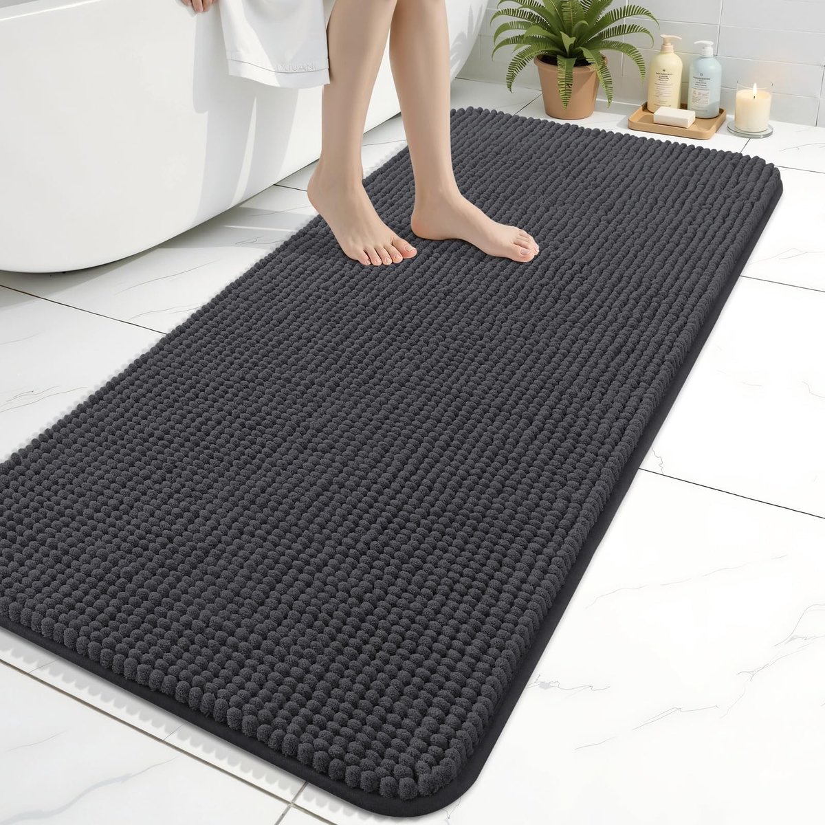 Omgoods - Dikke Zachte Badmat van Chenille, Antislip en Absorberend