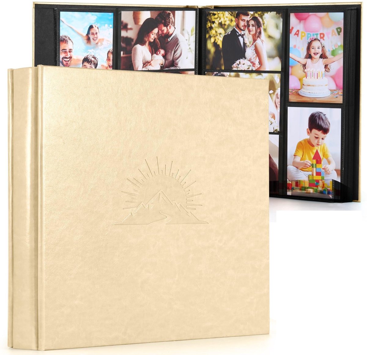 Omgoods - Fotoalbum voor 600 Foto's van Kunstleer met Elegante Reliëf