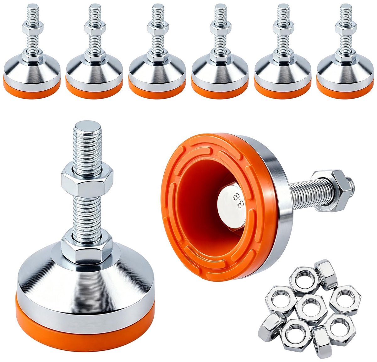 Omgoods - Set van 8 Verstelbare Meubelstelpoten met Antislip