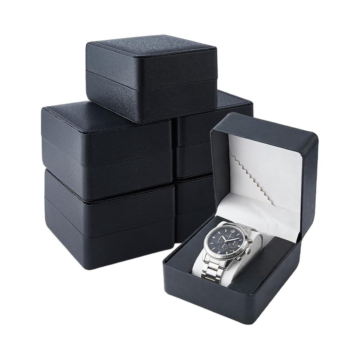 Omgoods - Set van 8 Luxe Horlogedoosjes van Kunstleer voor Reizen