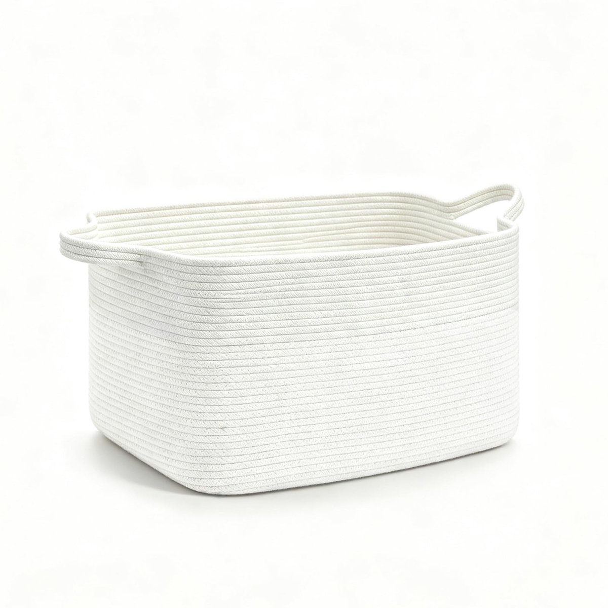 Omgoods - 60 Liter Geweven Opbergmand met Handgrepen (Wit)