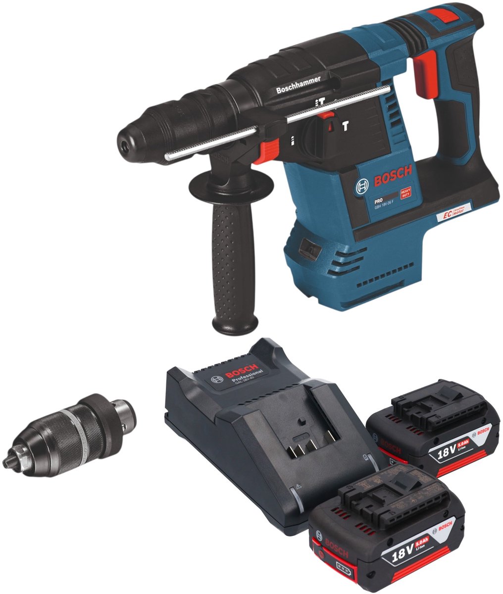 Bosch GBH 18V-26 F accuboormachine 18V 2,6J SDS-Plus Solo + snelwisselboorkop - zonder accu, zonder oplader ( 0611910000 )