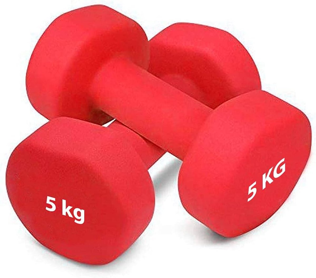 SnelShoppen - Dumbbells 2 x 4 kg Hexagonale Soft Rubber Gewichten voor Thuis Fitness - Robuuste Krachttraining met Soft-Touch Coating
