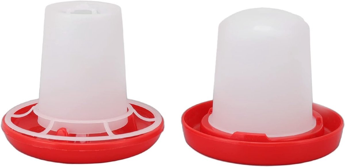 SnelShoppen - Kippenvoer en Drinkset, Duurzaam Plastic Voeder en Drinkmachine voor Duiven, Efficiënt met 6 Openingen, Perfect voor Kippen, Eenvoudig e