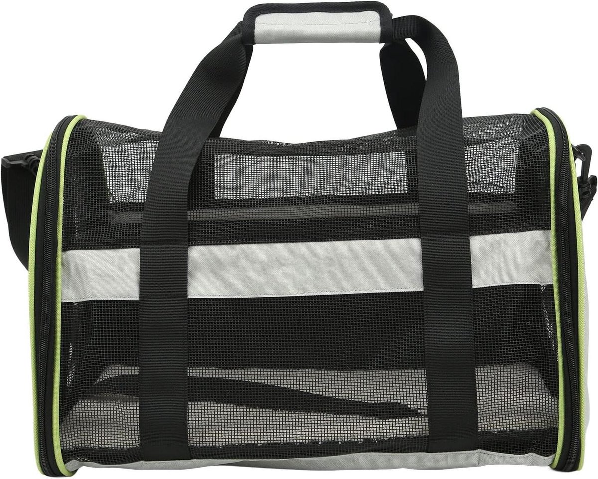 Reistas voor huisdieren - Hondenkatten tas - Vervoer huisdier - Maximale ventilatie - 44 x 28 x 28 cm - Lichtgrijs