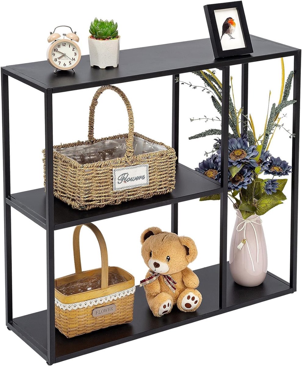 Console tafel 80x25x75cm - metalen frame - 3 planken - ideaal voor kleine ruimtes - SnelShoppen