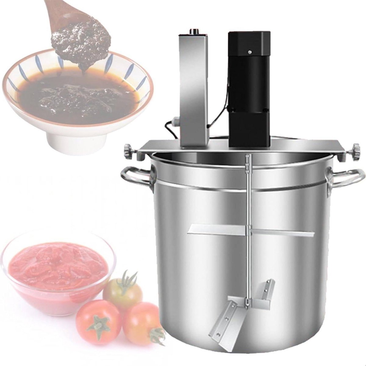 Keukenmixer Elektrisch - Automatische Mixer - Sauzen Maken - Dubbele Schoepen - 25L - Zilver