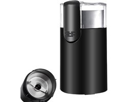 Elektrische Koffiemolen - Maalmachine Bonen - Verse Koffie Maken - Doorzichtig Deksel - 9.2x9.2x17.2cm - Zwart