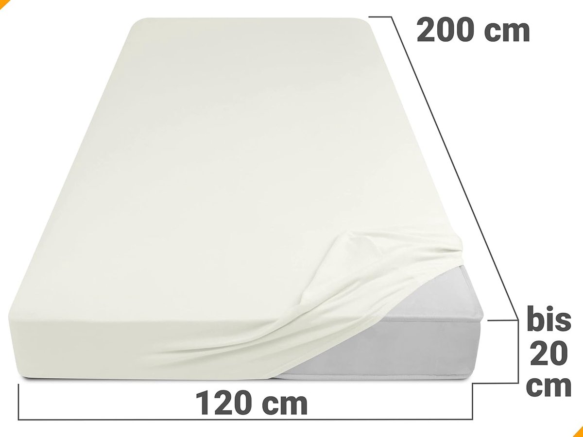 Fitted sheet 120 x 200 cm - katoen ademend - 22 kleuren - perfecte pasvorm voor standaard matrassen - SnelShoppen