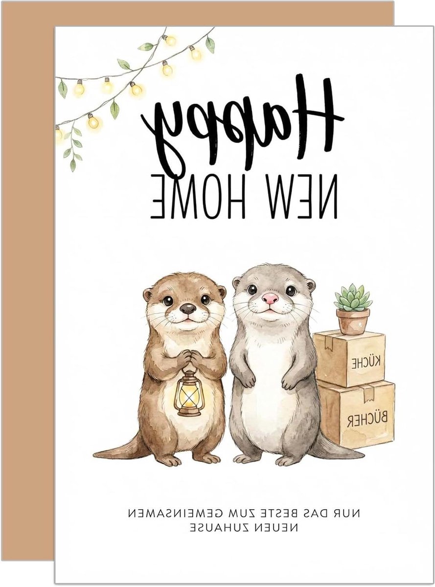Kaart voor nieuw huis - Verhuiskaart Woonkaart - Gefeliciteerd wensen - Dubbele vouwkaart - 11.5 x 17 cm - Neutraal