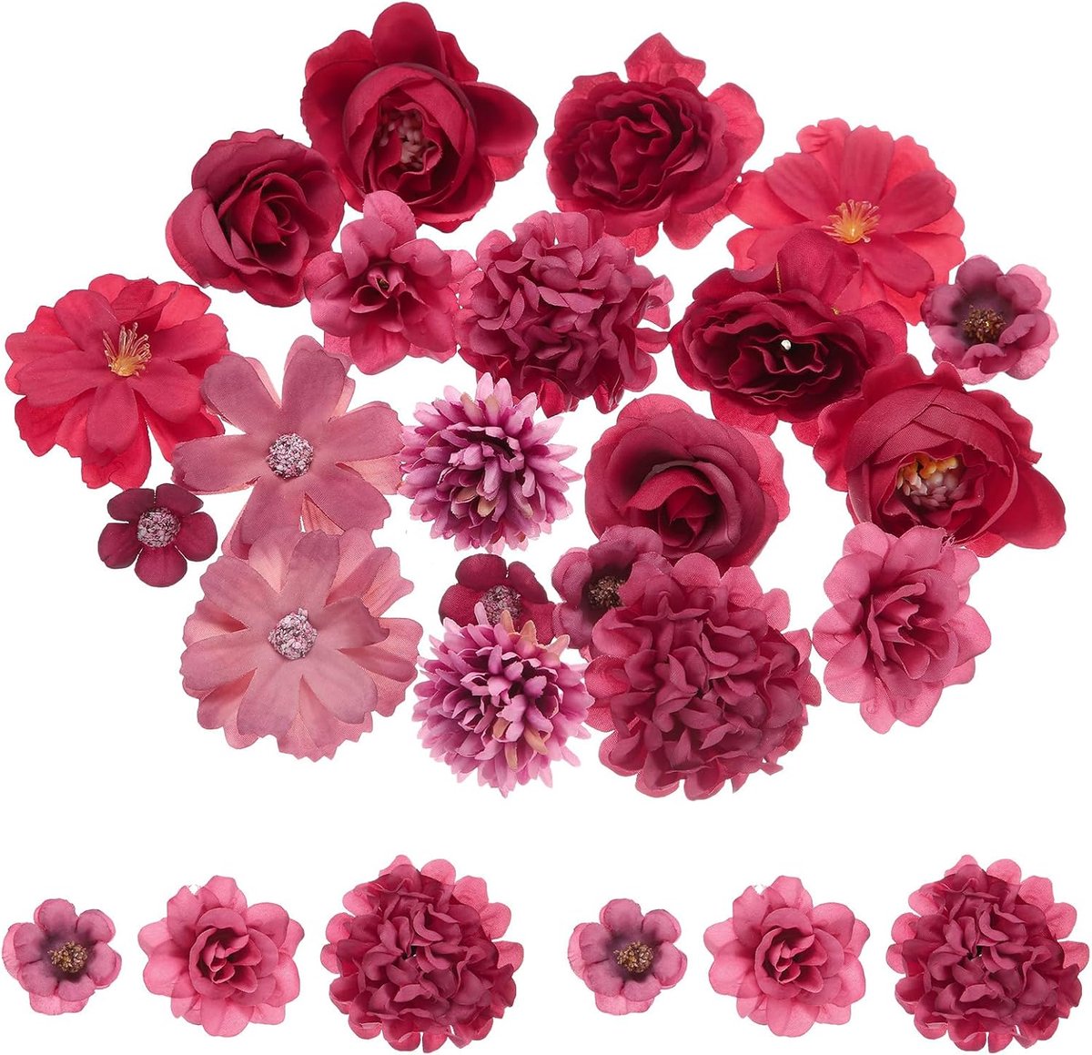Kunstbloemen, bulk, klein, meerkleurig, stof, bloemen, voor