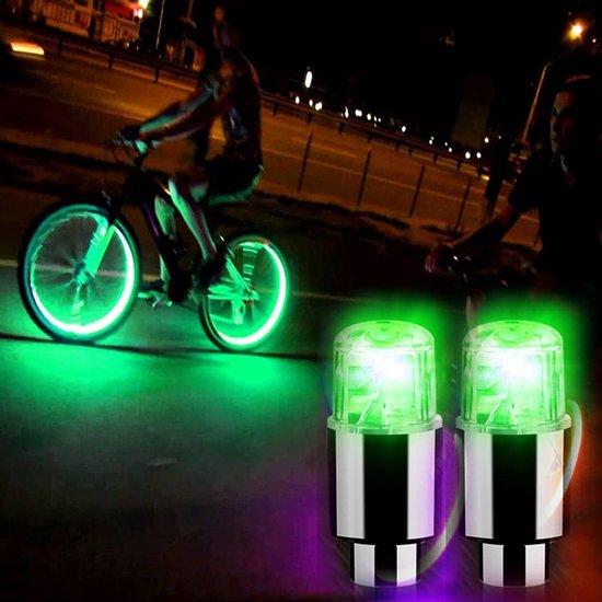LED Fietslampen - Ventiel Lampjes - Veilig Fietsen - Trillingsgevoelig - 2 stuks - Meerkleurig — afbeelding 2