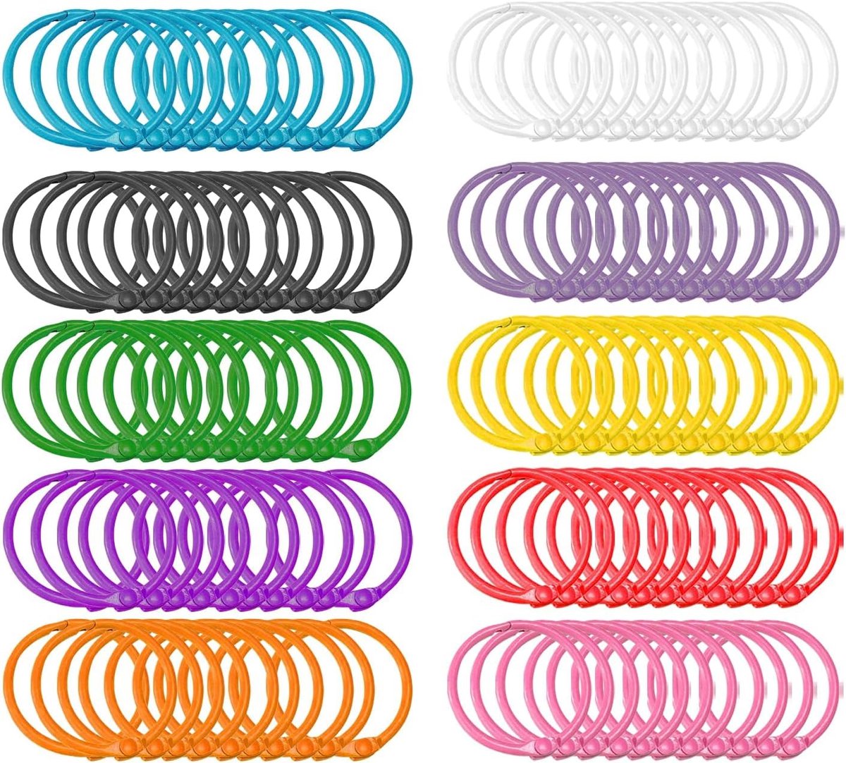 SnelShoppen - Pack van 100 30 mm Metalen Ringbandringen Multi-Kleur voor Scrapbook, Fotoalbum, Memo Opslag en Document Organisatie