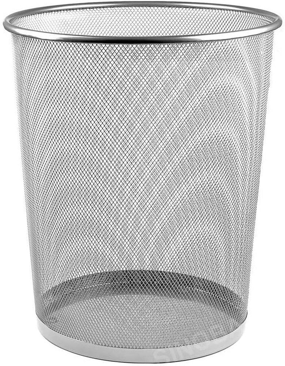 SnelShoppen - Prullenbak, Afvalbak, Papierbak, Hoogte 34 cm, Inhoud 18 l, Stalen Draad, Zilver, Ideaal voor Kantoor, Praktijk, Hotelkamer