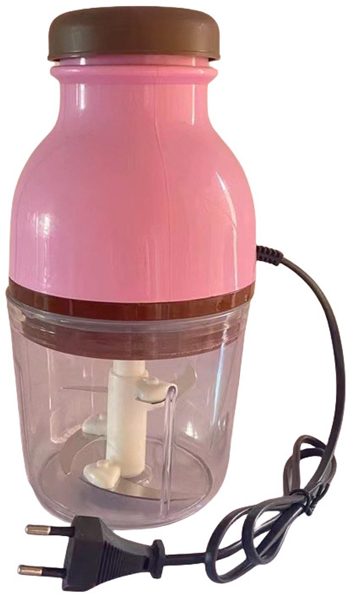 Roze handmatige vleeshakmachine voor thuisgebruik, multifunctionele keukenhakker, bruikbaar voor milkshakes, babyvoeding, vlees en groenten