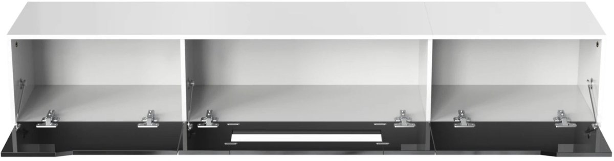 TV Meubel Wit/Zwart - met LED Verlichting, Opbergruimte - voor Woonkamer