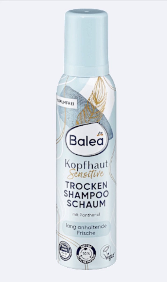 Balea Droogshampoo in schuimvorm voor de gevoelige hoofdhuid, 150 ml