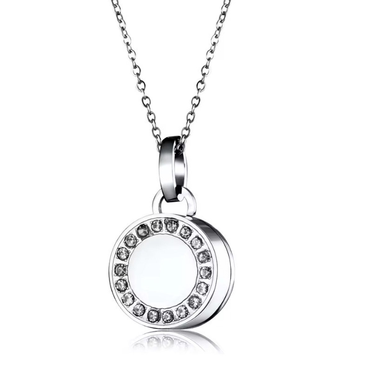 Dutch Duvall | Ashanger rond zilverkleurig | Luxe assieraad | ashanger | gedenksieraad | met ketting en vulsetje | assieraad