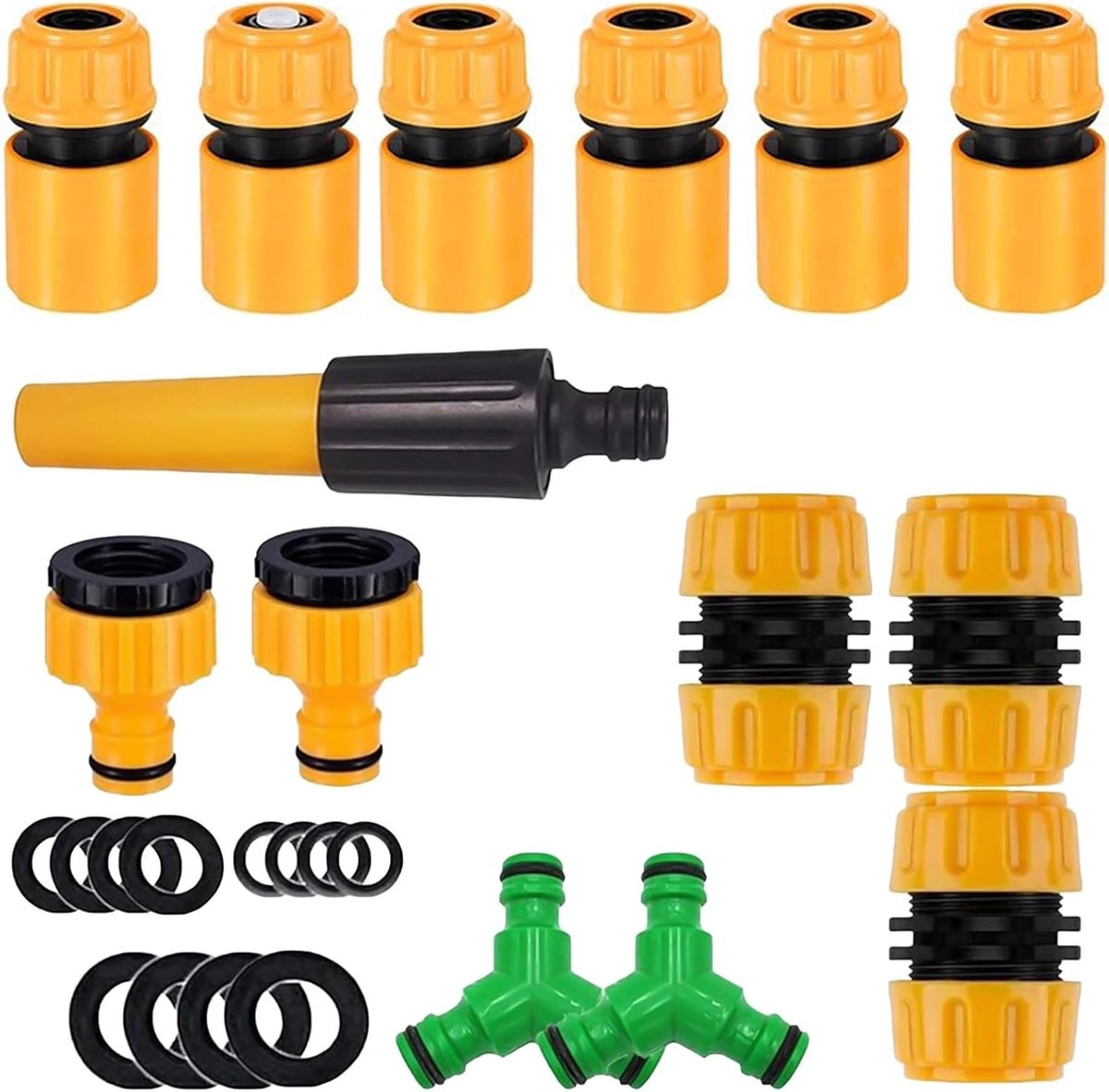Tuinslangaansluiting 14-delig - compleet accessoires - inclusief Y-verdelers - ideaal voor tuin en balkon - ShopVlot