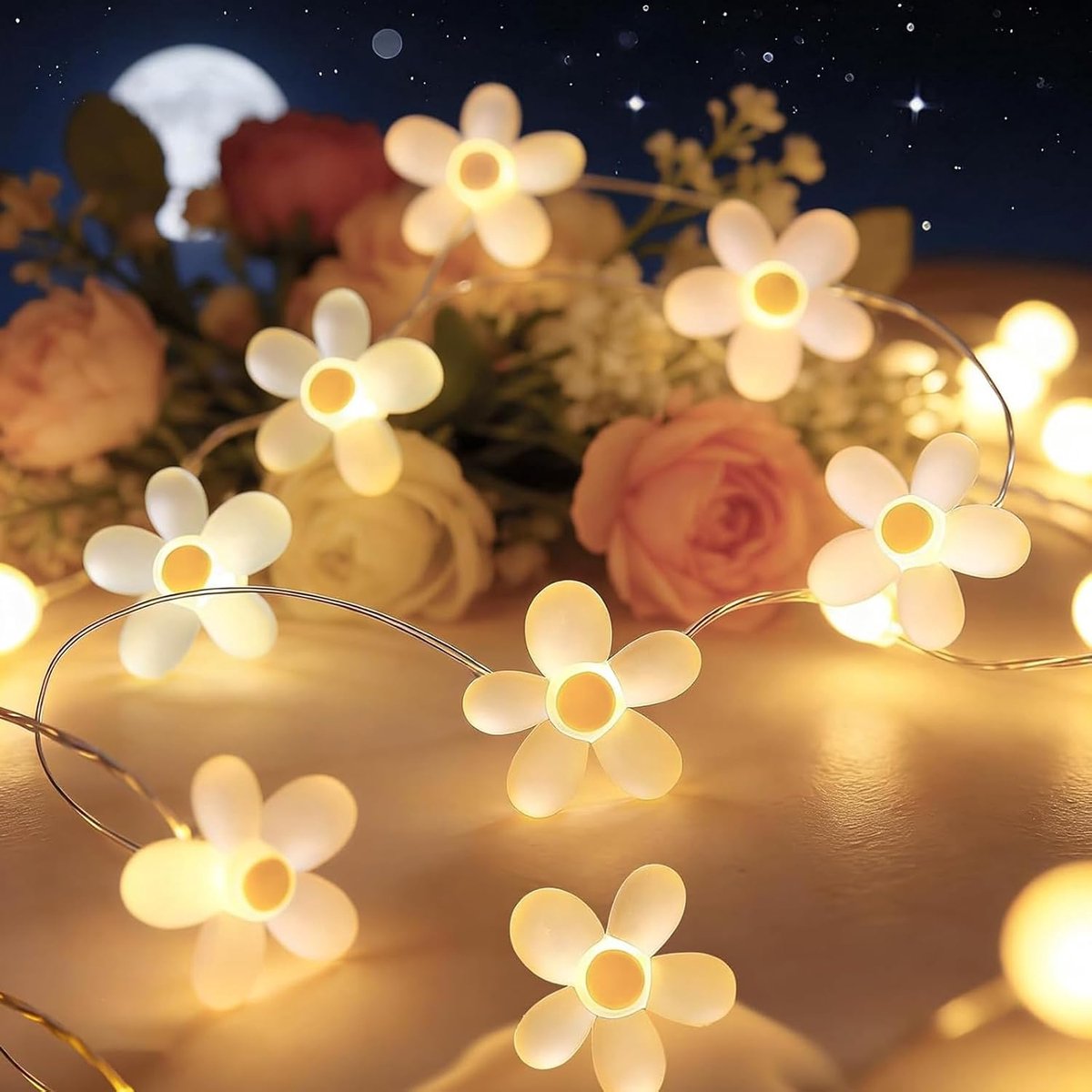 ALEGRE® Lichtketting batterij (madeliefje-1 m 10 leds) - ShopVlot