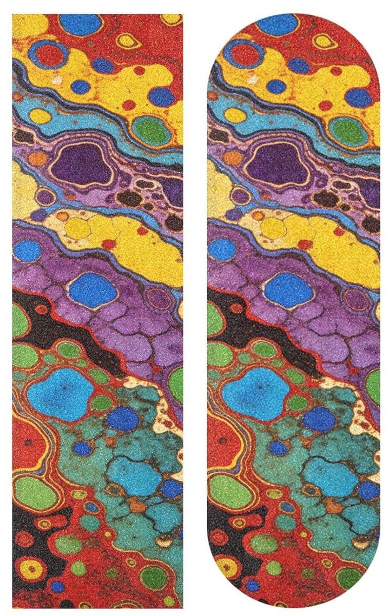 Skateboard Griptape Scooter Grip Tape Veilig Skaten Kleurrijk Olieverf Design 33 x 9 Inch