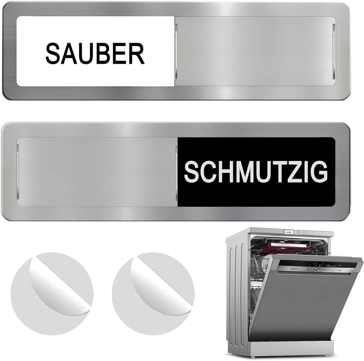 Clean and Dirty Magnetic Board for Dishwasher, Clean Dirt-Dishwasher Indicator, Acrylic Sliding Board, Used for - ShopVlot