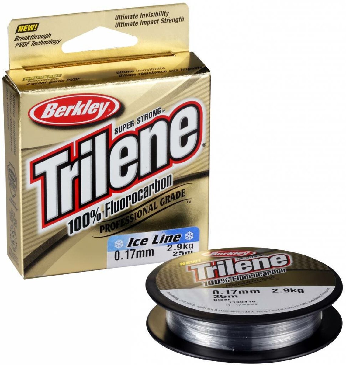 Berkley Trilene Ice Fluorocarbon Leader - Transparant - Fluorcarbon Onderlijn - Vislijn - Visdraad - 0.17m 2.90kg 25m