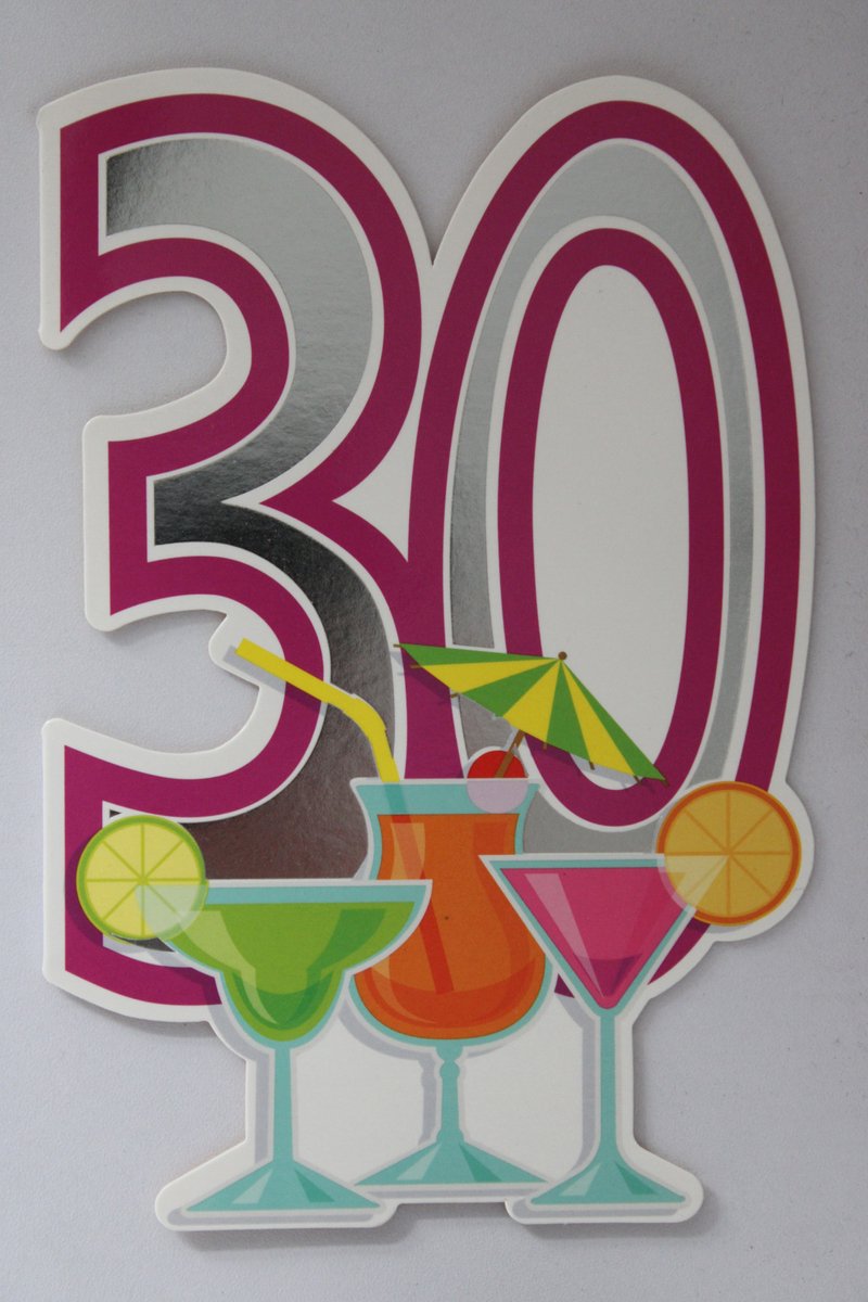 Luxe Wenskaart 30 Jaar - Verjaardagskaart - Leeftijdskaart - Verjaardag - Jarig - Leeftijd 30 - Touche Cards - Kaart - 8717245010177 - Geburtstag - Birthday - Anniversaire - 1 Stuks - In Folie - Gratis Verzonden - Hoge Afnamekortingen - 12x17.5cm