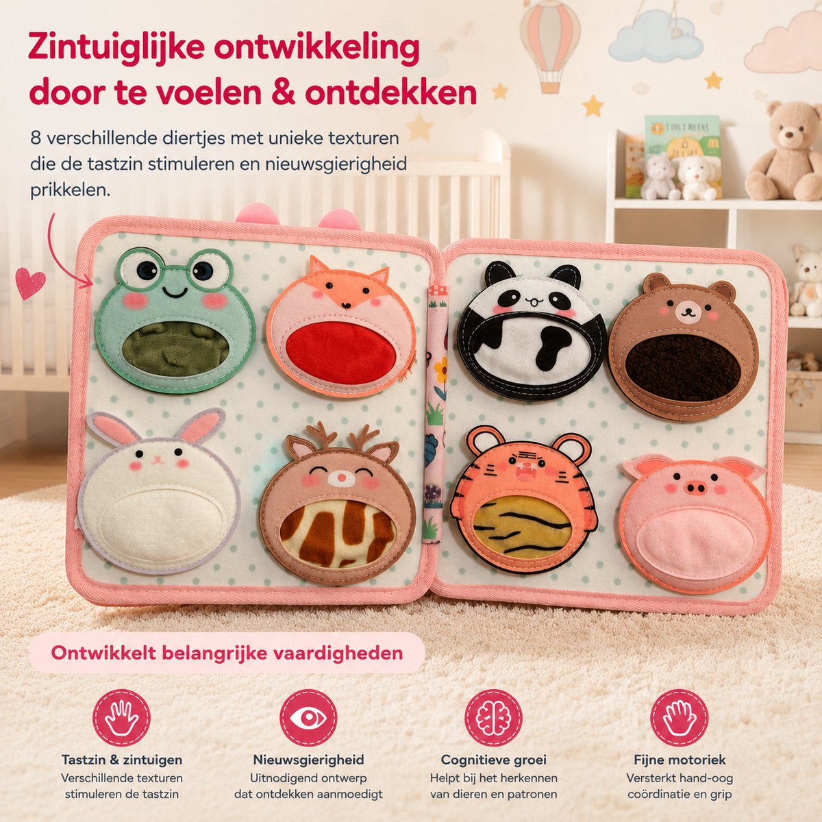 Joyage Busy Board Boek - Montessori activeitenboek voor onderweg in de auto - Busy book - Sensorisch speelgoed 3 jaar montessori speelgoed - Meisjes speelgoed jongens speelgoed peuter speelgoed 2 jaar - Kinderspeelgoed 1 jaar 3 jaar Activiteitenbord — afbeelding 3