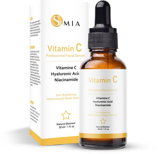 Simia™ Advanced Vitamine C Serum – Met Hyaluronzuur & Niacinamide – Gezichtsserum – Collageen – Anti Rimpel – Anti Acne – Tegen Pigmentvlekken – 30ml