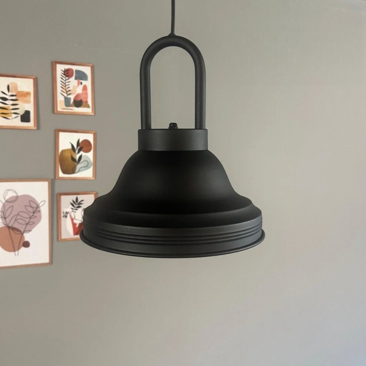 Bamyum Asletl hanglamp, industriële Modern stijl, Ø40 cm, zwart metalen lamp