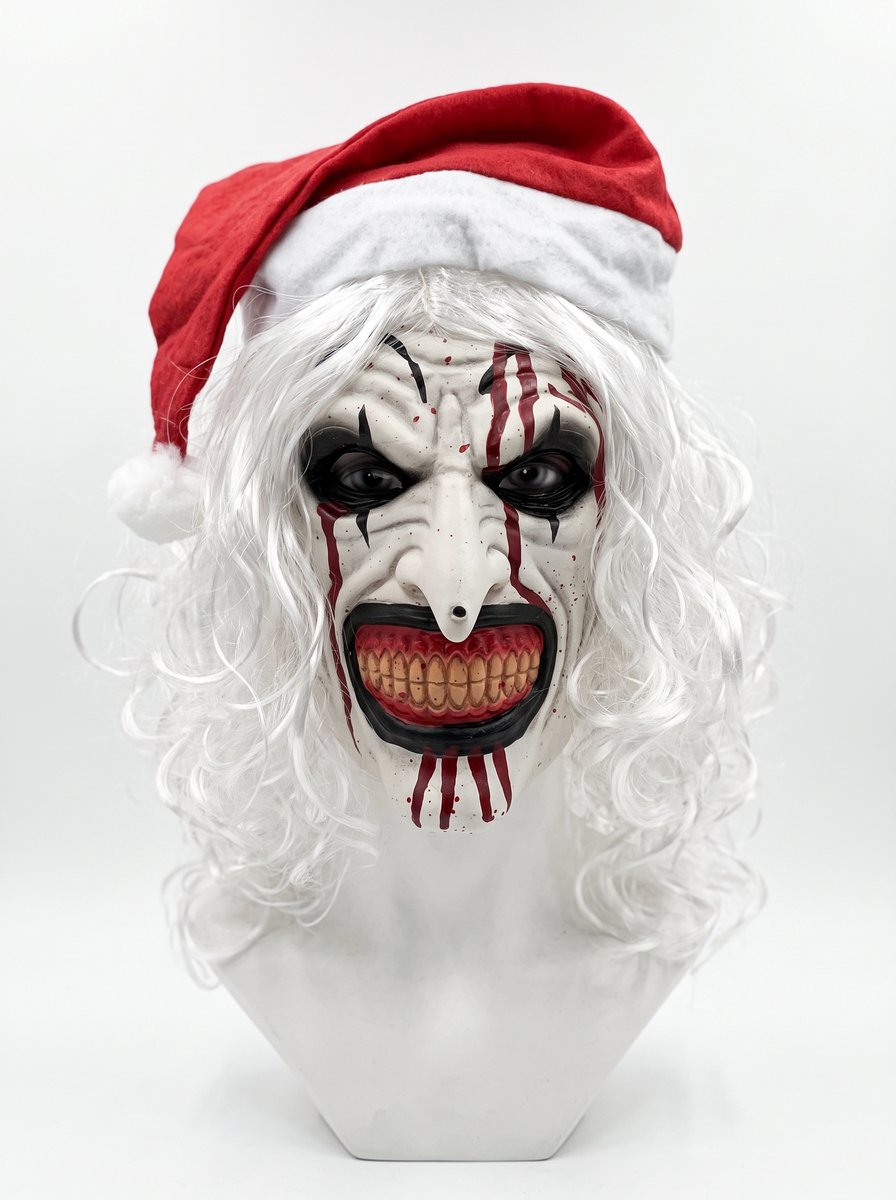 Terrifier Kerst masker - Terrifier verkleedpak - Terrifier kostuum - Kerstman masker - Scary masker - Grinch masker - Horror masker - Halloween masker - Killer clown kostuum - Eng masker - Griezel - Zombie masker - Spook masker - Carnaval masker