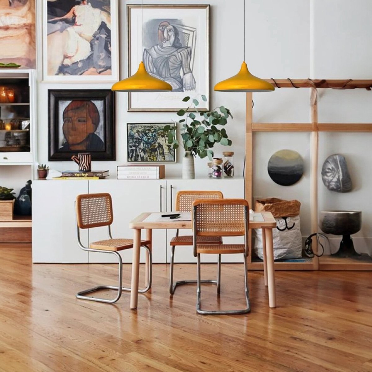 Bamyum Champion hanglamp, industriële Modern stijl, Ø35 cm, geel metalen lamp