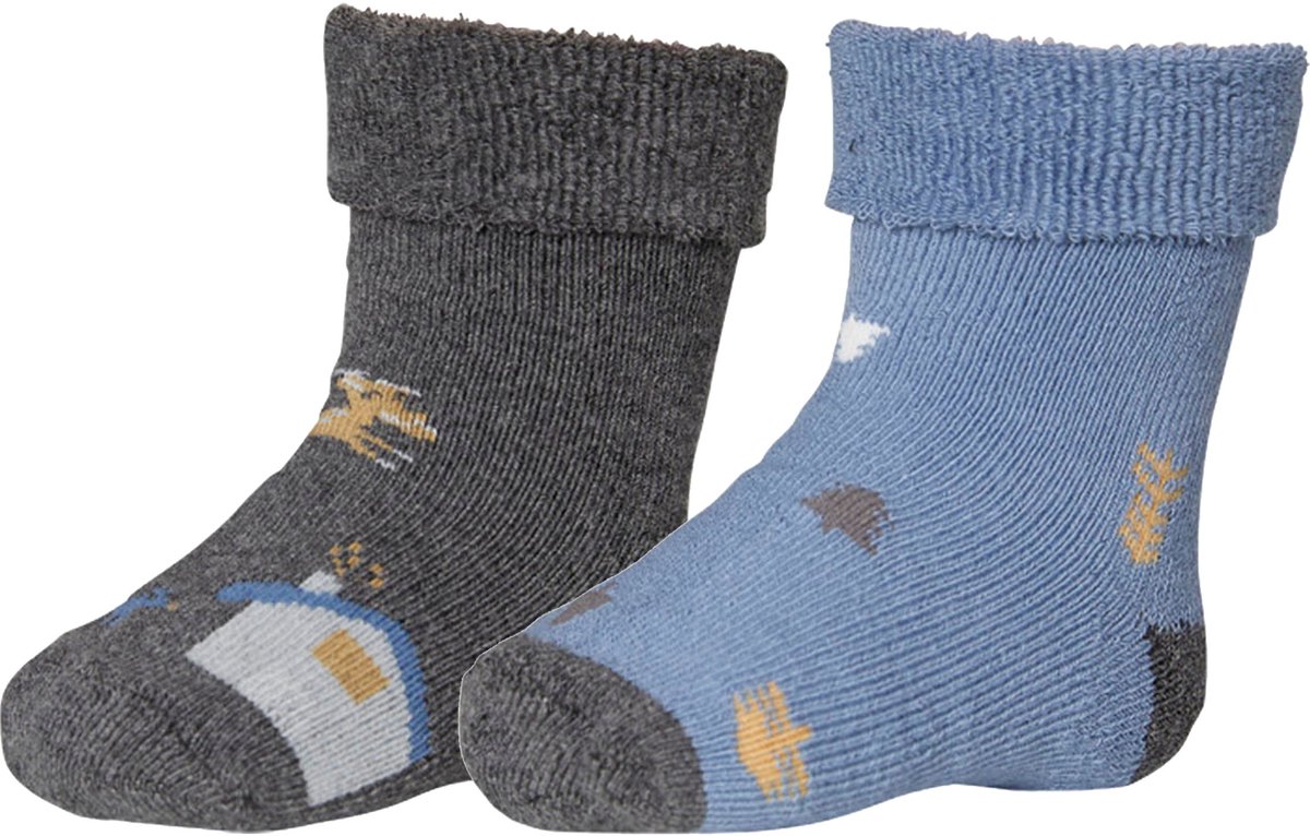 iN ControL 4pack TERRY babysokjes grey/blue