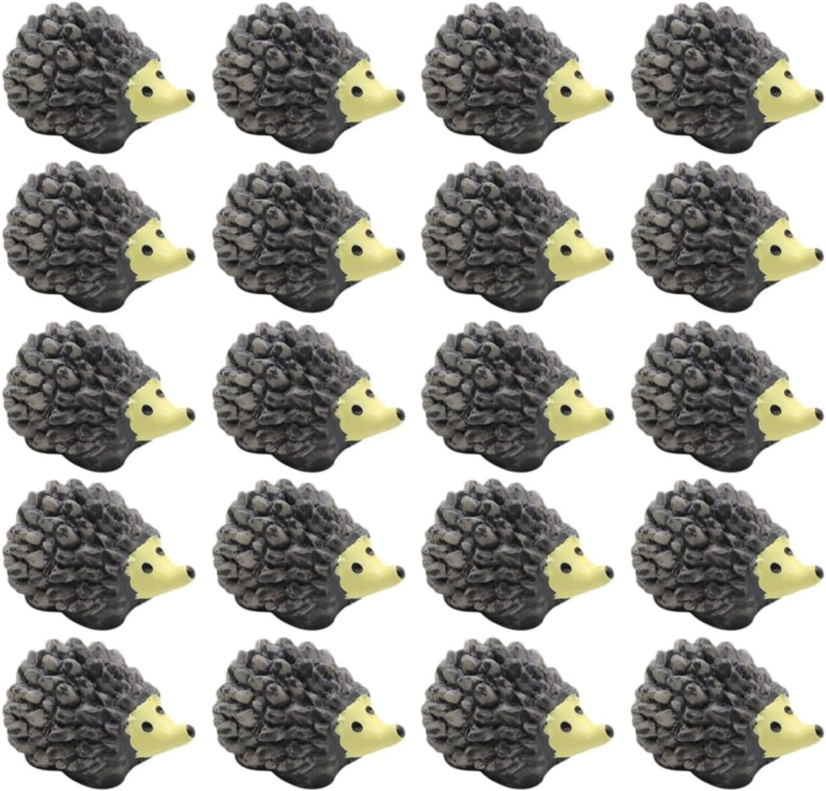 SnelShoppen - 20 Stuks Miniatuur Egels Heggendieren Figuren voor Fairy Garden Decoratie, 1.2cm Kleine Tuinbeelden, Leuke Decoratie voor Kinderen en Vo
