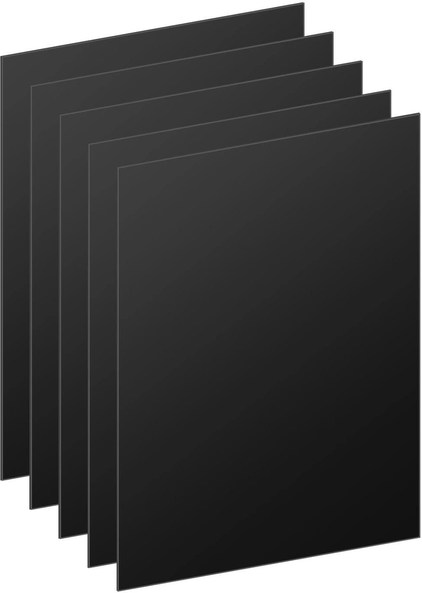 SnelShoppen - Pack van 5 Plexiglas Panelen Acryl Panelen Zwart Plastic Paneel Acryl Glas Gezaagd voor Huishouddecoratie Foto Display Schilderij (25 x